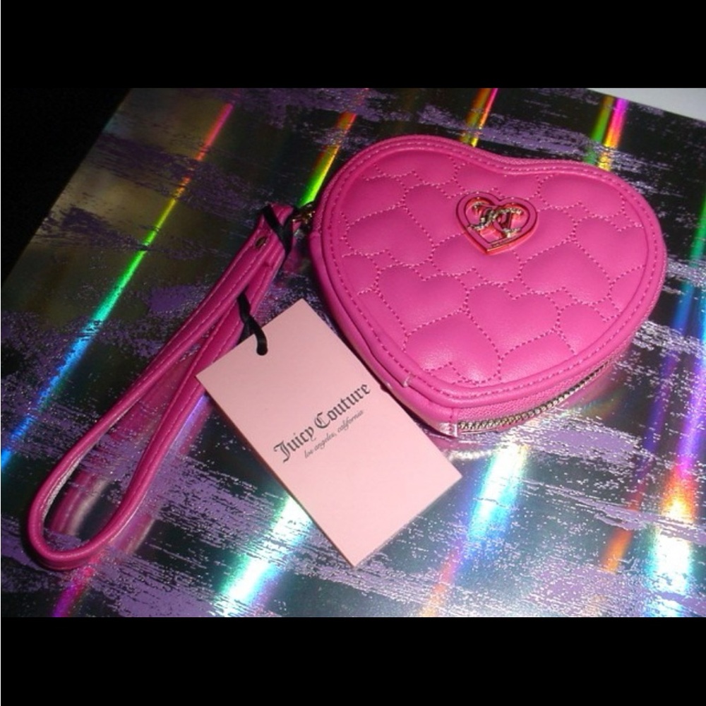 JUICY COUTURE NWT Heat Quilted Pink Zip Wallet Wristlet